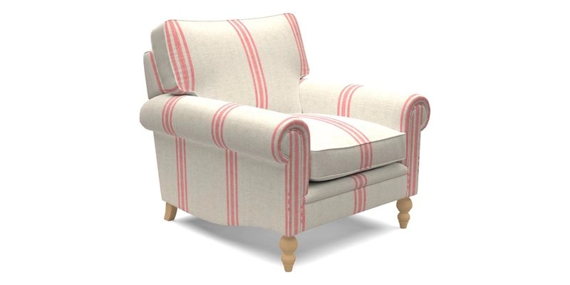 Aldingbourne Chair in Grain Sack Stripe Linen Red