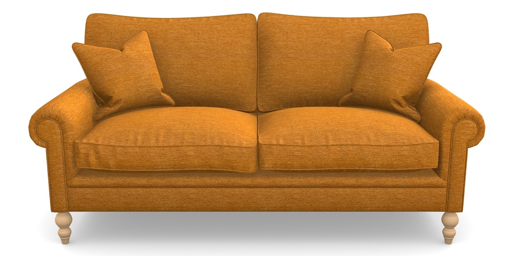 Product photograph of Aldingbourne 3 Seater Sofa In Textured Velvet - Turmeric from Sofas and Stuff Limited