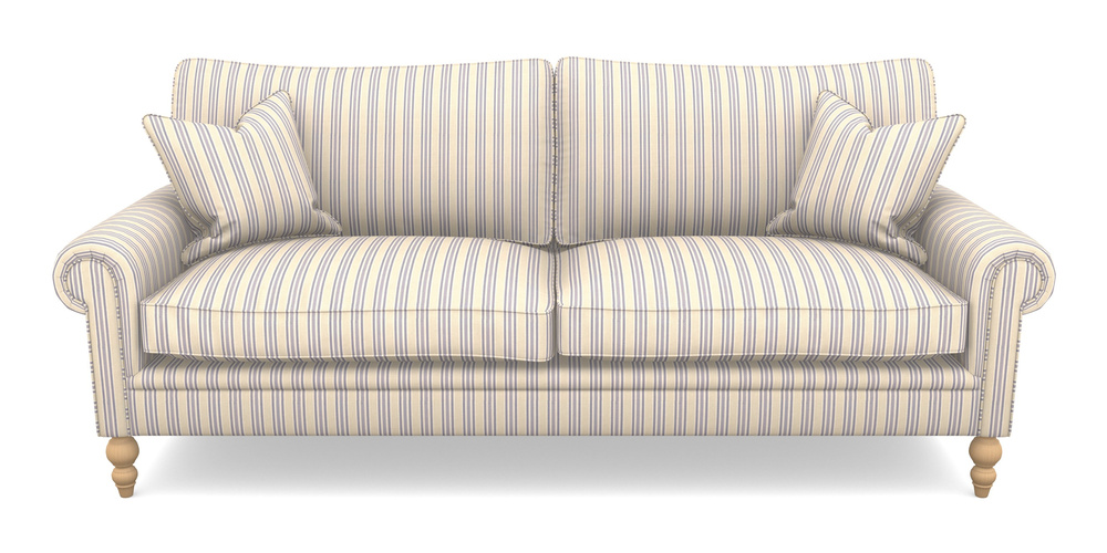 Product photograph of Aldingbourne 4 Seater Sofa In Cloth 22 - Racing Stripes Ayr - Blueberry from Sofas and Stuff Limited