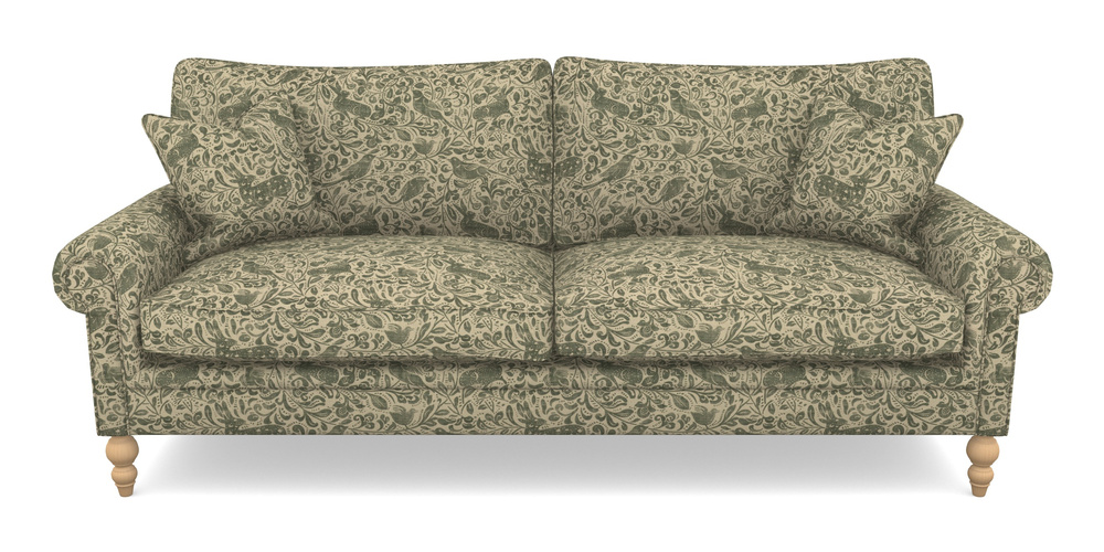 Product photograph of Aldingbourne 4 Seater Sofa In V A Drawn From Nature - Bird And Rabbit - Dark Green from Sofas and Stuff Limited