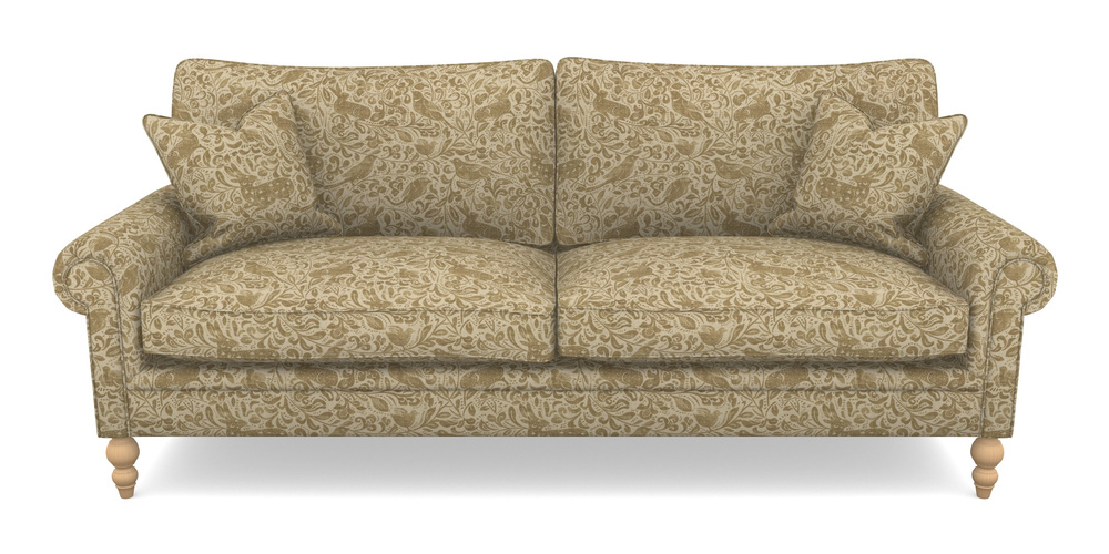 Product photograph of Aldingbourne 4 Seater Sofa In V A Drawn From Nature - Bird And Rabbit - Gold from Sofas and Stuff Limited