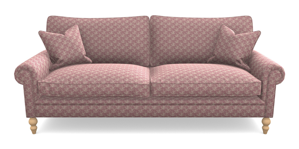 Product photograph of Aldingbourne 4 Seater Sofa In Cloth 21 - Decorative Leaf - Cassis from Sofas and Stuff Limited