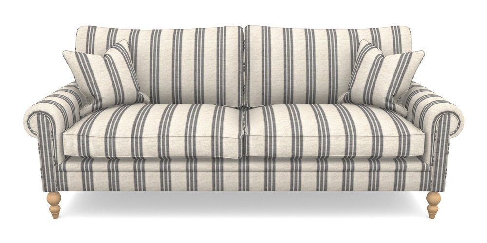 Product photograph of Aldingbourne 4 Seater Sofa In Cloth 18 Stripes - Bengal - Bible Black from Sofas and Stuff Limited