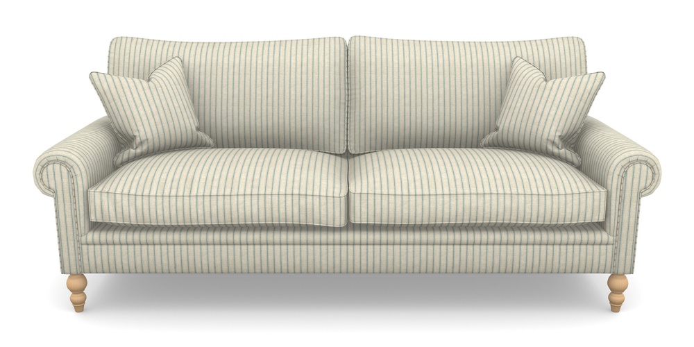 Product photograph of Aldingbourne 4 Seater Sofa In Cloth 18 Stripes - Ticking - Basil from Sofas and Stuff Limited