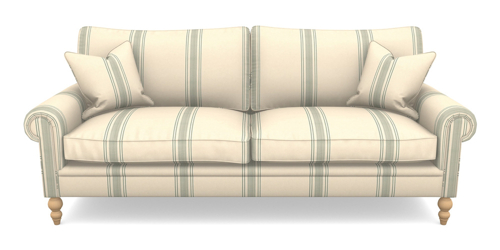 Product photograph of Aldingbourne 4 Seater Sofa In Cloth 22 - Racing Stripes Cheltenham - Mint from Sofas and Stuff Limited