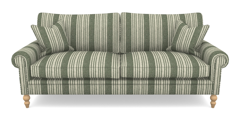 Product photograph of Aldingbourne 4 Seater Sofa In Cloth 22 - Bayadere - Courgette from Sofas and Stuff Limited