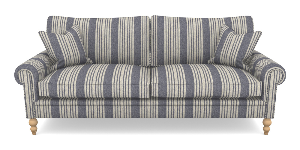 Product photograph of Aldingbourne 4 Seater Sofa In Cloth 22 - Bayadere - Deep Water from Sofas and Stuff Limited