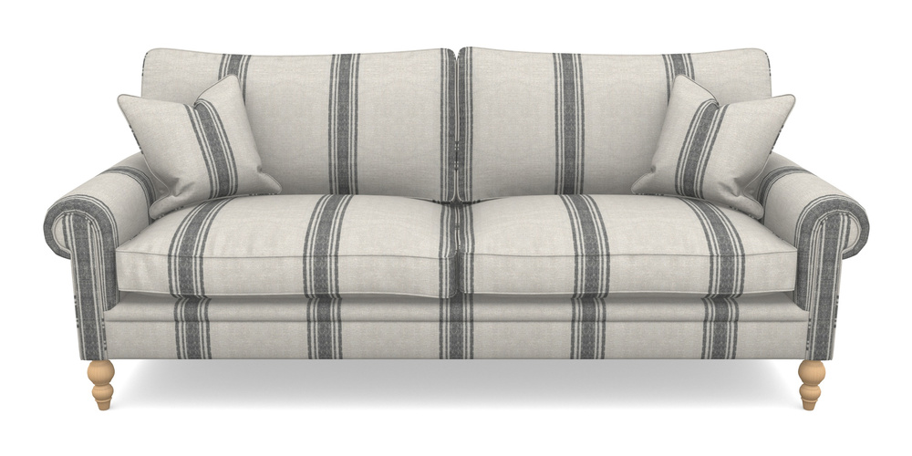 Product photograph of Aldingbourne 4 Seater Sofa In Flemish Stripe - Flemish Black from Sofas and Stuff Limited