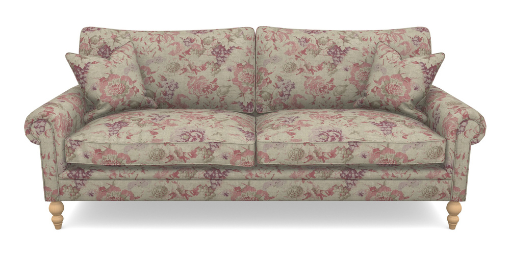 Product photograph of Aldingbourne 4 Seater Sofa In Floral Linen - Faith Rose Quartz from Sofas and Stuff Limited