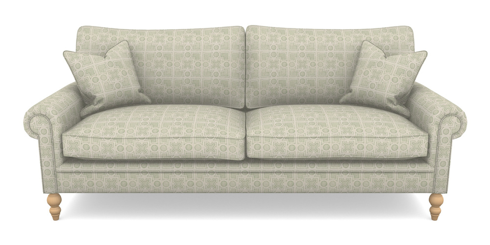 Product photograph of Aldingbourne 4 Seater Sofa In Rhs Collection - Small Knot Garden Cotton Weave - Pistachio from Sofas and Stuff Limited