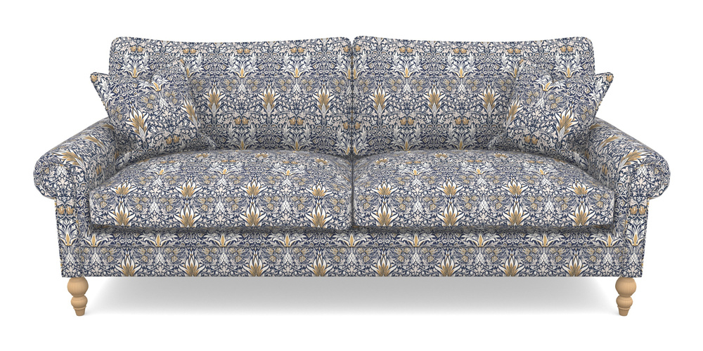 Product photograph of Aldingbourne 4 Seater Sofa In William Morris Collection - Snakeshead - Indigo Hemp from Sofas and Stuff Limited