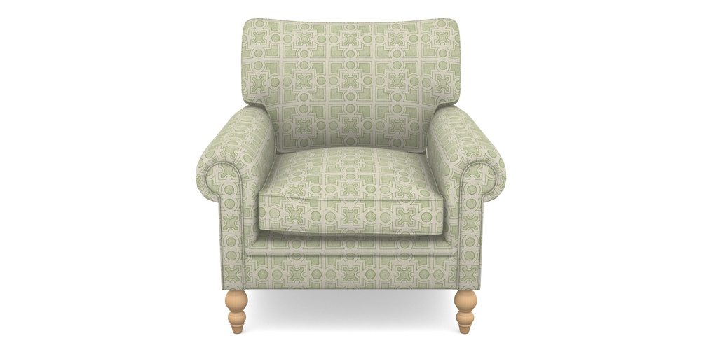 Product photograph of Aldingbourne Chair In Rhs Collection - Small Knot Garden Cotton Weave - Green from Sofas and Stuff Limited