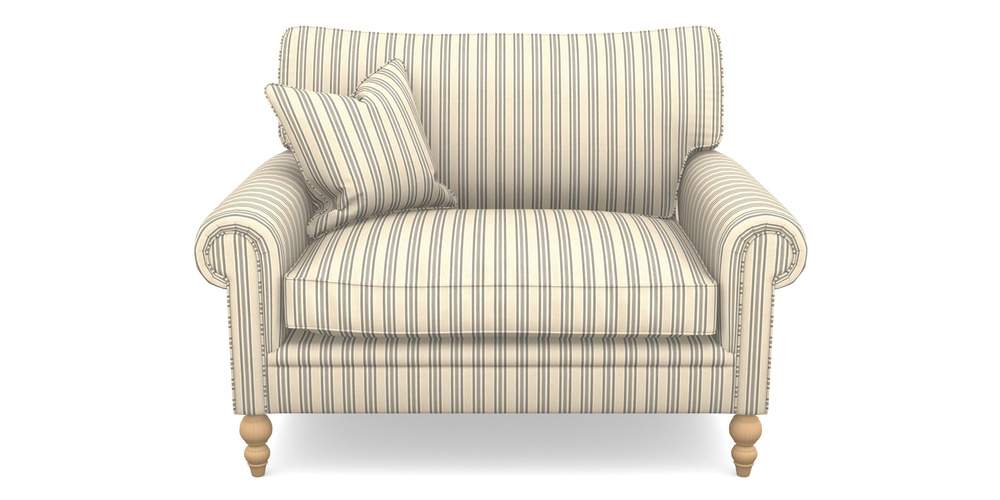 Product photograph of Aldingbourne Snuggler In Cloth 22 - Racing Stripes Ayr - Charcoal from Sofas and Stuff Limited