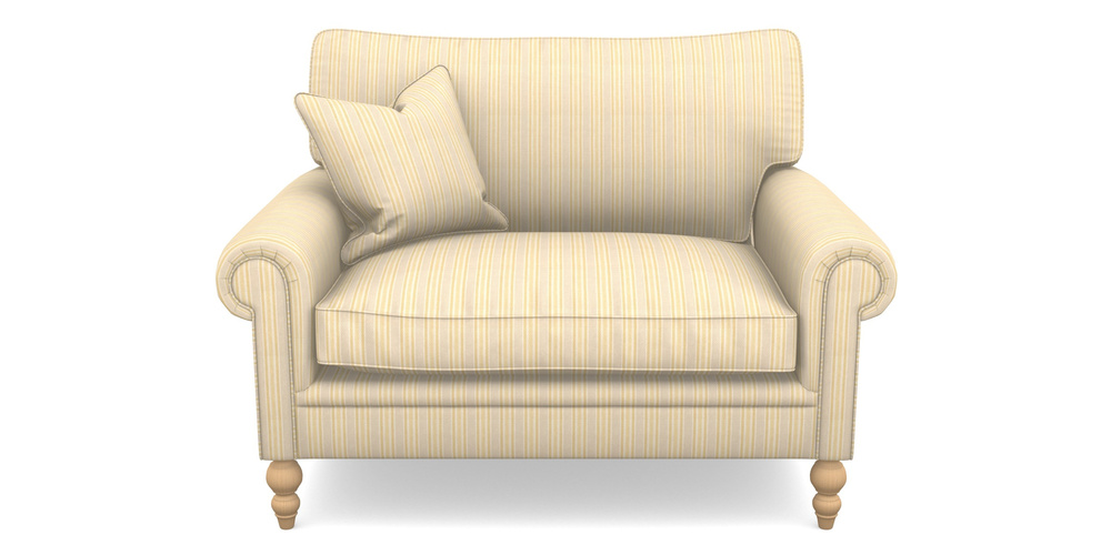 Product photograph of Aldingbourne Snuggler In Cloth 22 - Racing Stripes Ayr - Lemon from Sofas and Stuff Limited