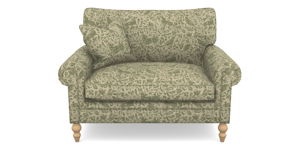 Product photograph of Aldingbourne Snuggler In V A Drawn From Nature - Bird And Rabbit - Light Green from Sofas and Stuff Limited