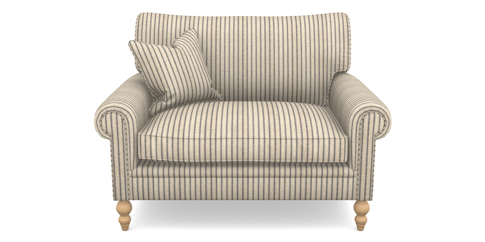 Product photograph of Aldingbourne Snuggler In Cloth 18 Stripes - Ticking - Bible Black from Sofas and Stuff Limited