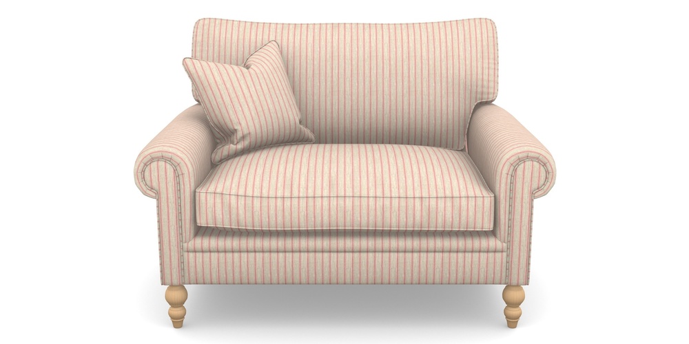 Product photograph of Aldingbourne Snuggler In Cloth 18 Stripes - Ticking - Cranberry from Sofas and Stuff Limited