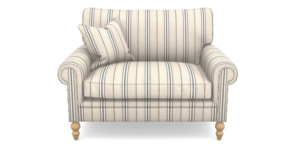 Product photograph of Aldingbourne Snuggler In Cloth 18 Stripes - Regimental - Bible Black from Sofas and Stuff Limited