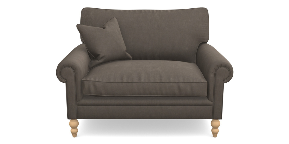 Product photograph of Aldingbourne Snuggler In Clever Tough And Eco Velvet - Chrome from Sofas and Stuff Limited