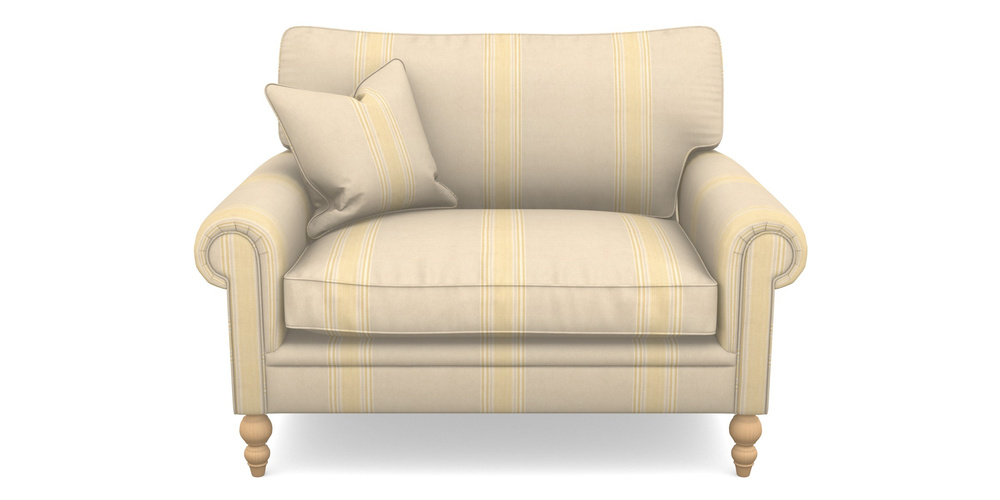 Product photograph of Aldingbourne Snuggler In Cloth 22 - Racing Stripes Cheltenham - Lemon from Sofas and Stuff Limited