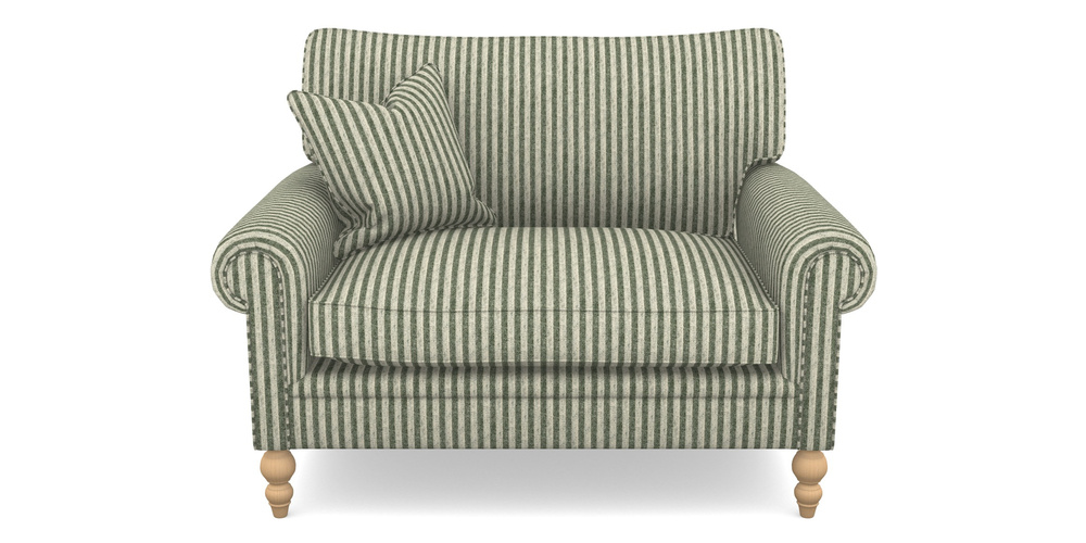 Product photograph of Aldingbourne Snuggler In Cloth 22 - Pinstripe - Courgette from Sofas and Stuff Limited