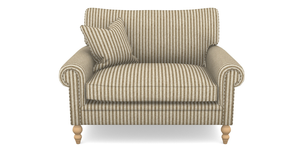 Product photograph of Aldingbourne Snuggler In Cloth 22 - Pinstripe - Fallen Leaf from Sofas and Stuff Limited