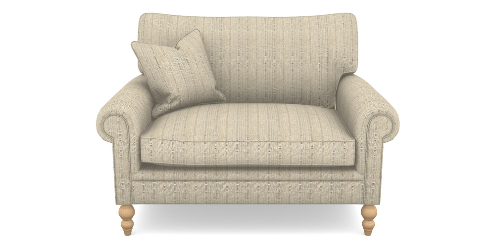 Product photograph of Aldingbourne Snuggler In Cloth 20 - Design 1 - Natural Herringbone from Sofas and Stuff Limited