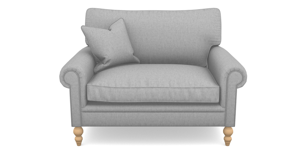 Product photograph of Aldingbourne Snuggler In Easy Clean Plain - Silver from Sofas and Stuff Limited