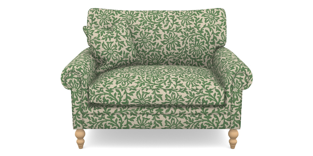 Product photograph of Aldingbourne Snuggler In V A Brompton Collection - Floral Scroll - Basil from Sofas and Stuff Limited