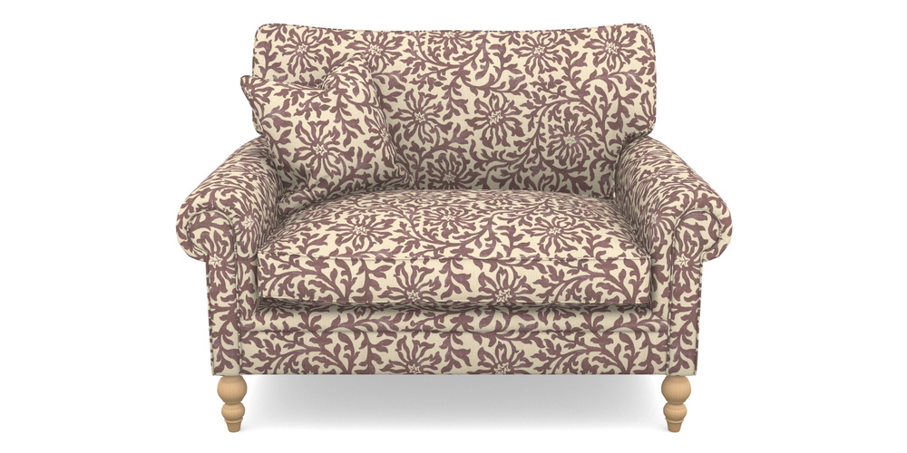 Product photograph of Aldingbourne Snuggler In V A Brompton Collection - Floral Scroll - Cacao from Sofas and Stuff Limited