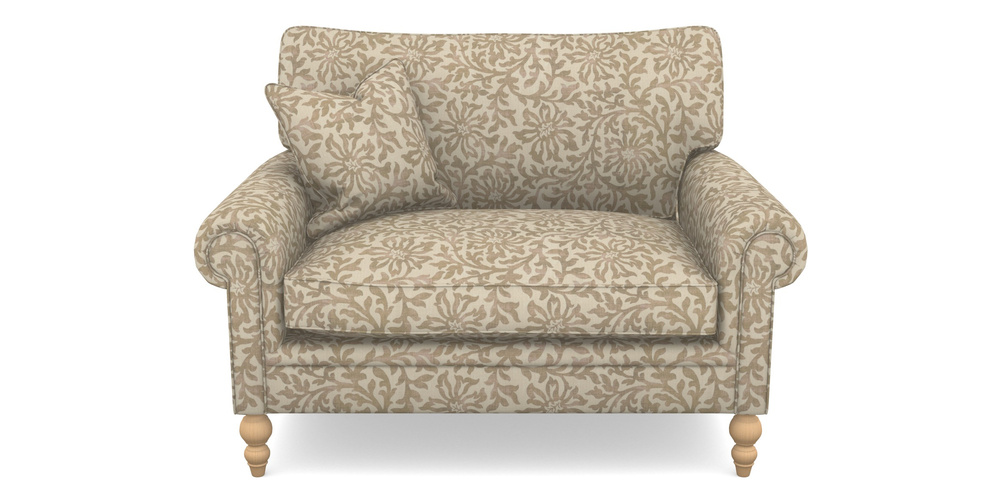 Product photograph of Aldingbourne Snuggler In V A Brompton Collection - Floral Scroll - Assam Tea from Sofas and Stuff Limited