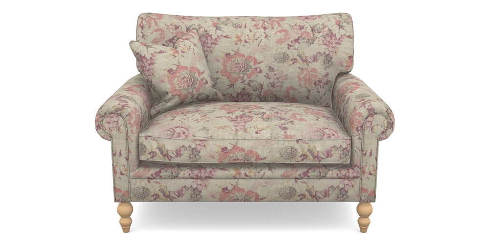 Product photograph of Aldingbourne Snuggler In Floral Linen - Faith Antique Sangria from Sofas and Stuff Limited