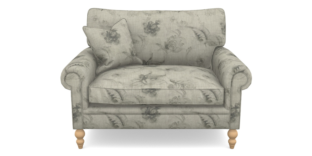 Product photograph of Aldingbourne Snuggler In Floral Linen - Lela Mystery Oat Sepia from Sofas and Stuff Limited