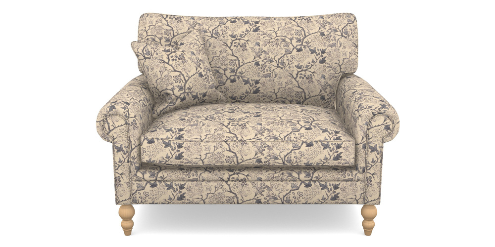 Product photograph of Aldingbourne Snuggler In Rhs Collection - Gertrude Jekyll Linen Cotton Blend - Navy from Sofas and Stuff Limited