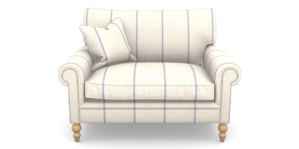 Product photograph of Aldingbourne Snuggler In Grain Sack Stripe - Blue from Sofas and Stuff Limited