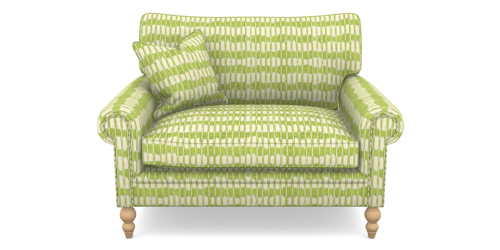 Product photograph of Aldingbourne Snuggler In V A Brompton Collection - Ikat - Lime from Sofas and Stuff Limited