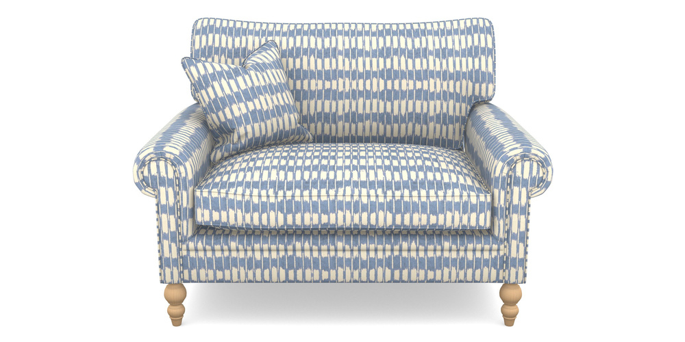 Product photograph of Aldingbourne Snuggler In V A Brompton Collection - Ikat - Morning Blue from Sofas and Stuff Limited