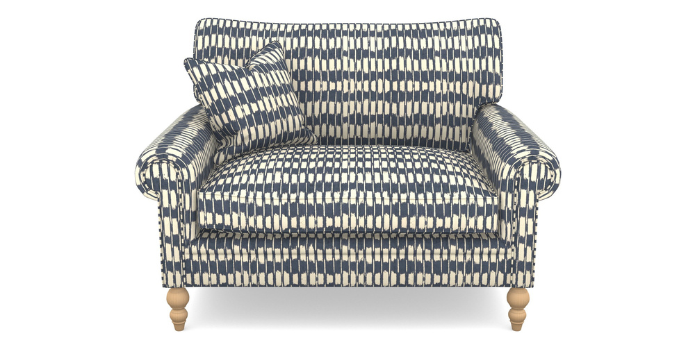 Product photograph of Aldingbourne Snuggler In V A Brompton Collection - Ikat - Midnight Blue from Sofas and Stuff Limited