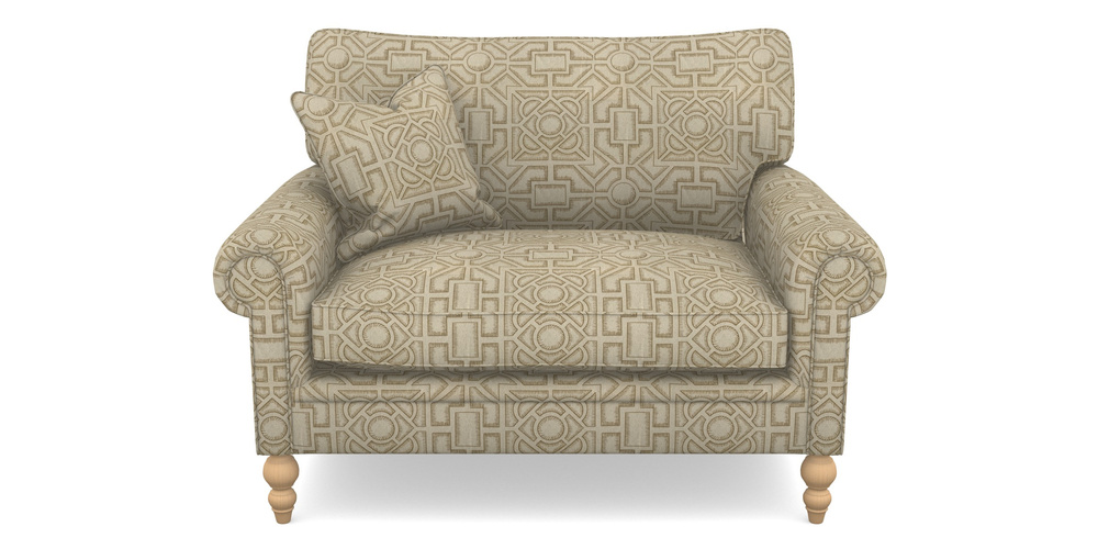 Product photograph of Aldingbourne Snuggler In Rhs Collection - Large Knot Garden Linen - Gold from Sofas and Stuff Limited