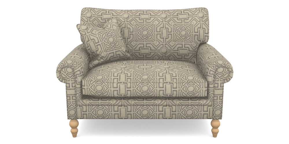 Product photograph of Aldingbourne Snuggler In Rhs Collection - Large Knot Garden Linen - Grey from Sofas and Stuff Limited