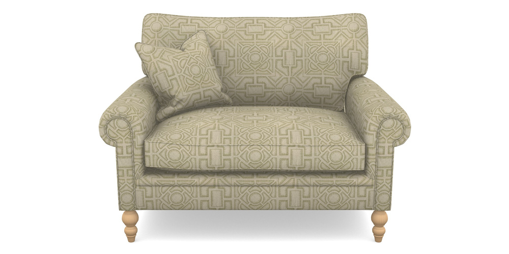 Product photograph of Aldingbourne Snuggler In Rhs Collection - Large Knot Garden Linen - Olive from Sofas and Stuff Limited