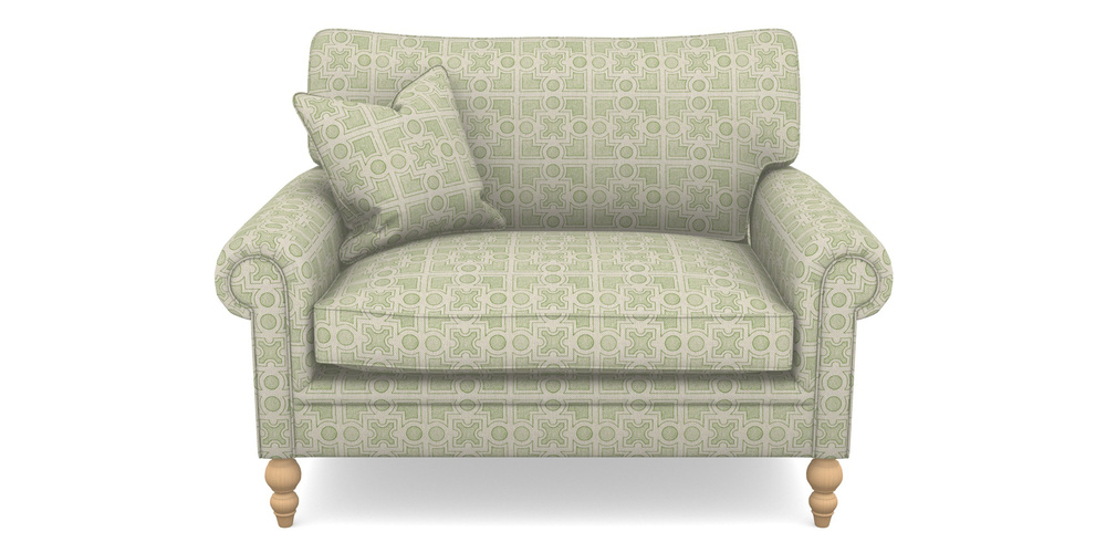 Product photograph of Aldingbourne Snuggler In Rhs Collection - Small Knot Garden Cotton Weave - Green from Sofas and Stuff Limited