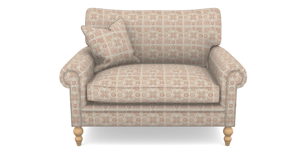 Product photograph of Aldingbourne Snuggler In Rhs Collection - Small Knot Garden Cotton Weave - Terracotta from Sofas and Stuff Limited