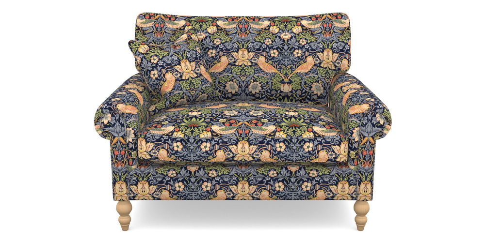 Product photograph of Aldingbourne Snuggler In William Morris Collection - Strawberry Thief - Indigo Mineral from Sofas and Stuff Limited