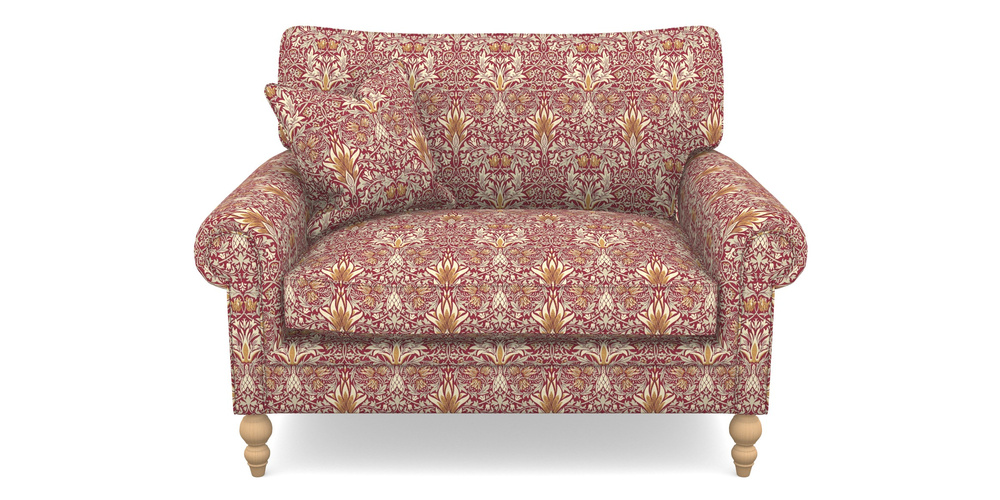 Product photograph of Aldingbourne Snuggler In William Morris Collection - Snakeshead - Claret Gold from Sofas and Stuff Limited