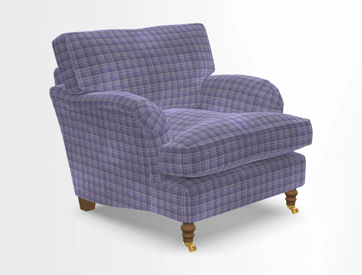 Alwinton chair in Linwood Tango Velvet Sapphire