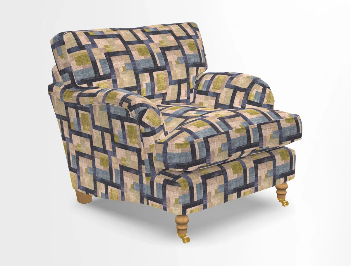 Alwinton chair in Linwood Tango Velvet Sapphire