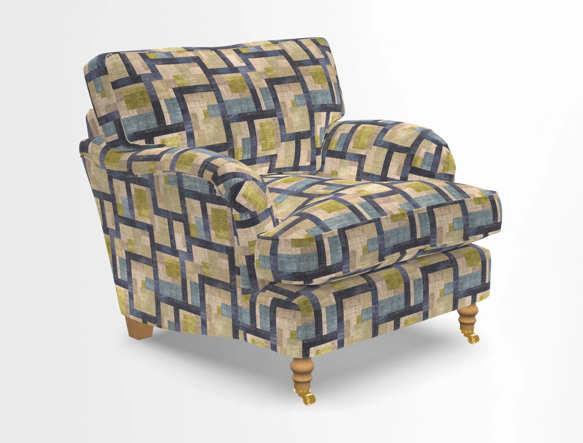 Alwinton chair in Linwood Tango Velvet Sapphire