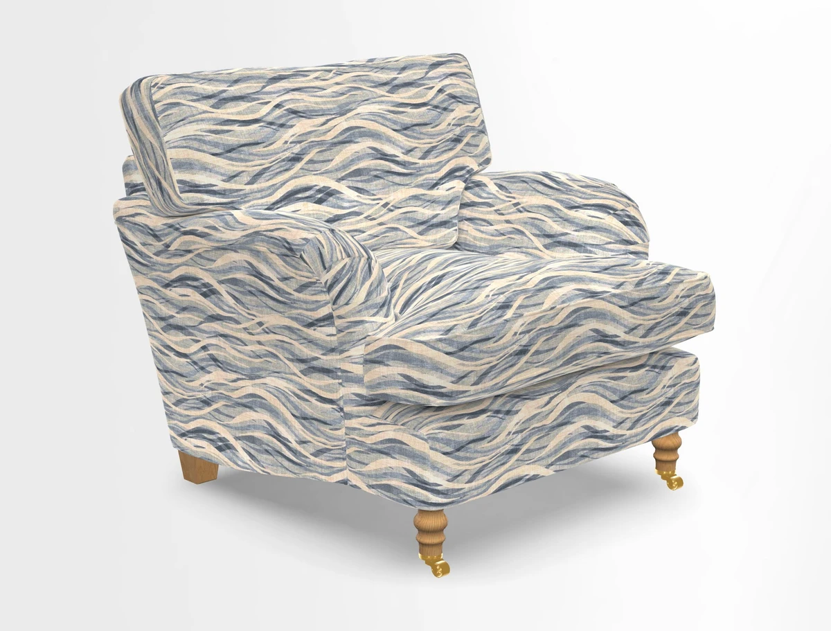 Alwinton chair in Linwood Tango Velvet Sapphire