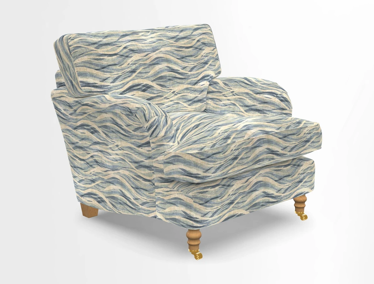 Alwinton chair in Linwood Tango Velvet Sapphire